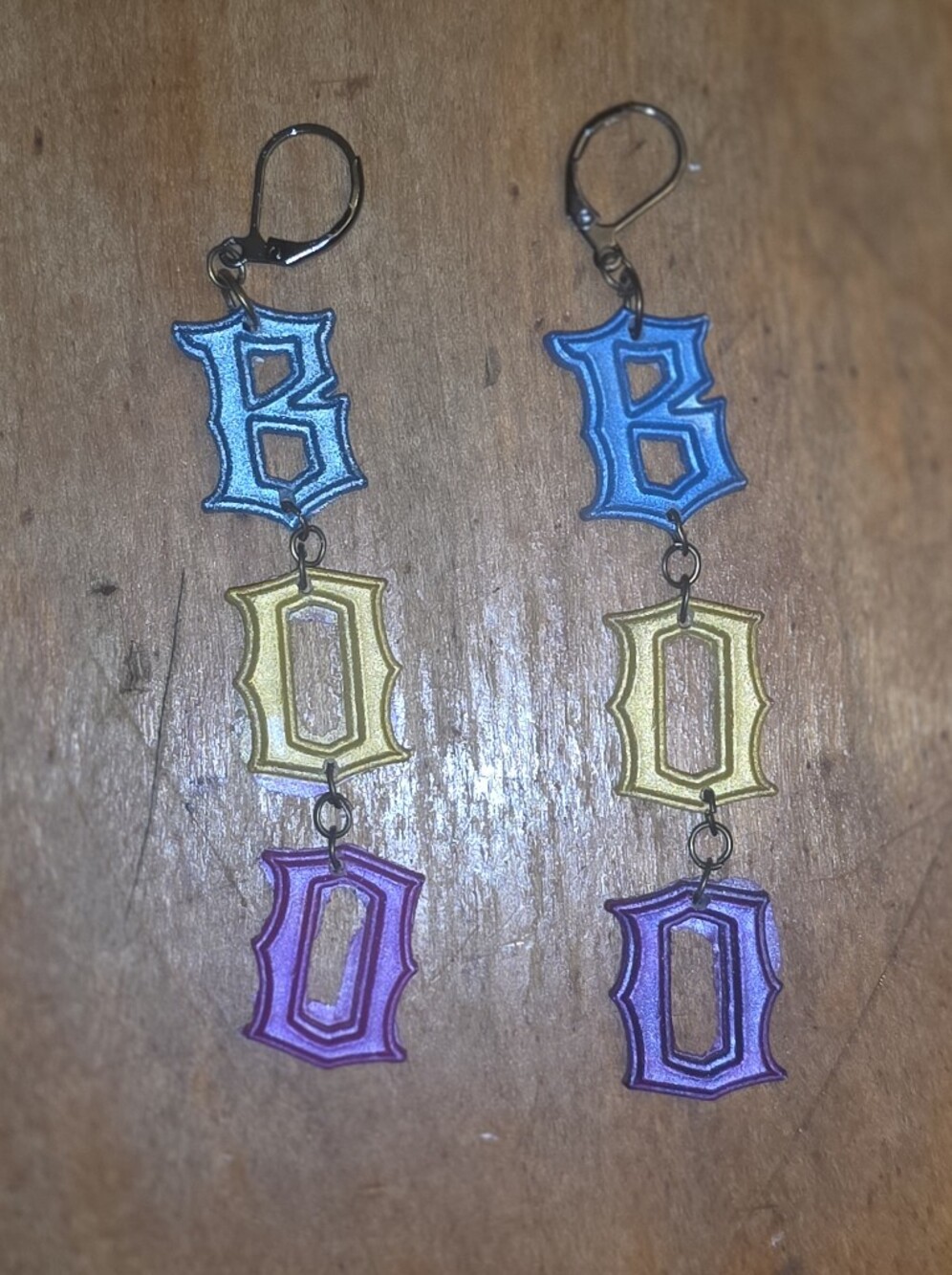 Halloween "Boo" Spelled Handmade Leverback  Earrings